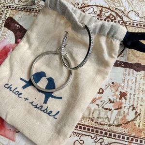 Chloe and Isabel crystal pave hoop earrings